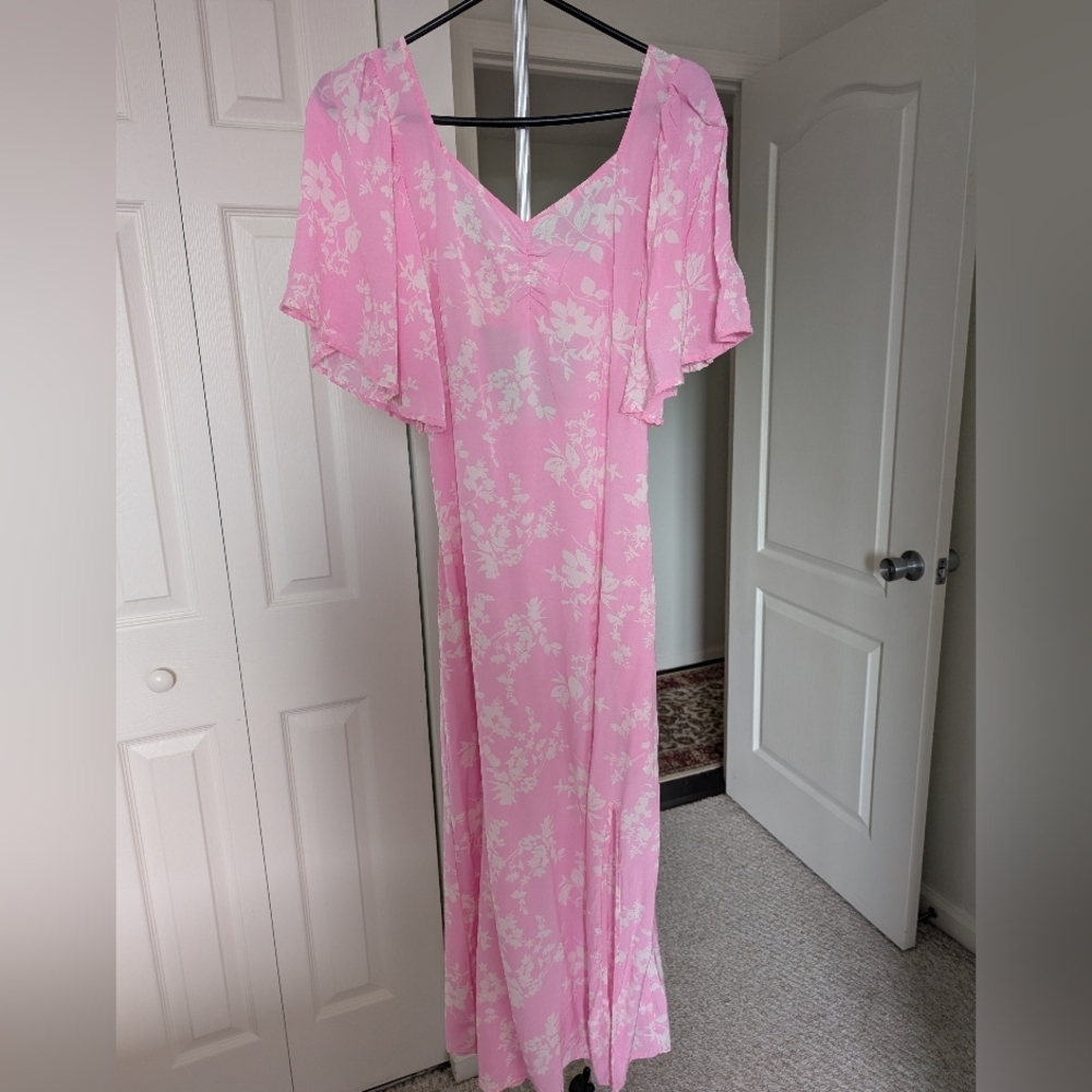 a new day Pink Floral V-Neck Dress